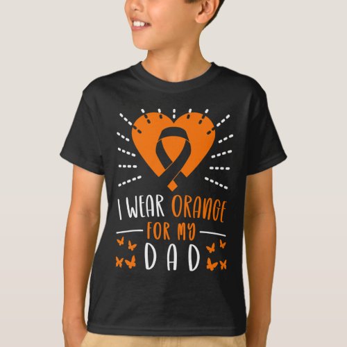 Awareness I Wear Orange For My Dad Heart  T_Shirt