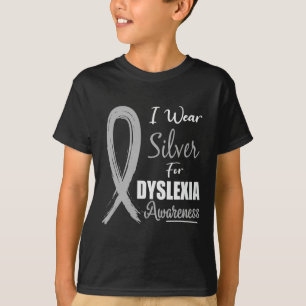 Awareness I Wear Silver Ribbon Learning Reading T-Shirt
