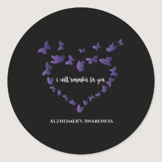 Awareness I Will Remember For You Cute Butterfly 1 Classic Round Sticker