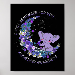 Awareness I Will Remember For You Elephant Moon Poster