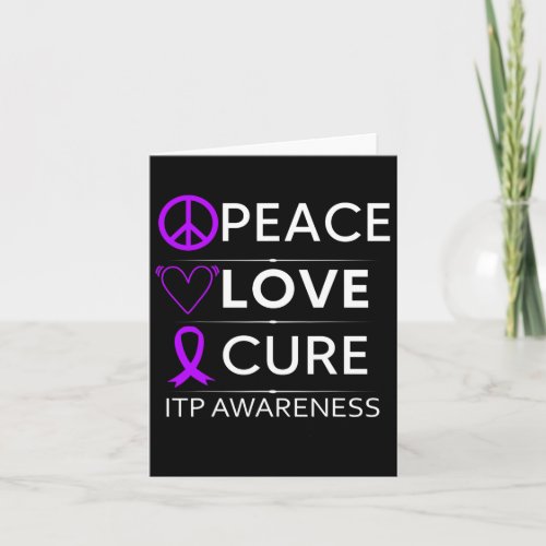 Awareness Idiopathic Purpura Purple Ribbon Love Cu Card