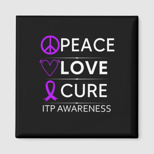 Awareness Idiopathic Purpura Purple Ribbon Love Cu Magnet