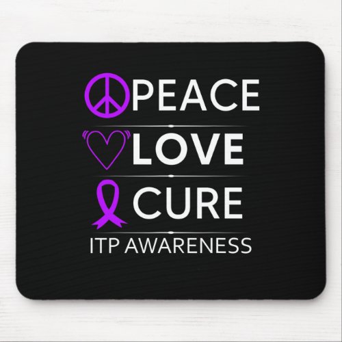 Awareness Idiopathic Purpura Purple Ribbon Love Cu Mouse Pad