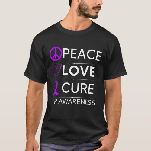 Awareness Idiopathic Purpura Purple Ribbon Love Cu T_Shirt