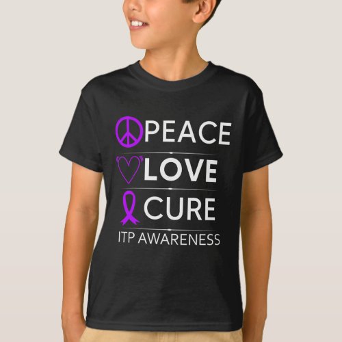 Awareness Idiopathic Purpura Purple Ribbon Love Cu T_Shirt