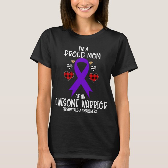 Awareness I'm Proud Mom Of Awesome Warrior  T-Shirt (Front)