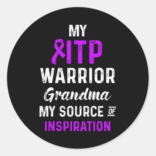 Awareness Immune Thrombocytopenia Warrior Survivor Classic Round Sticker