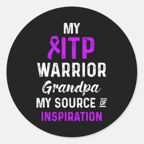 Awareness Immune Thrombocytopenia Warrior Survivor Classic Round Sticker