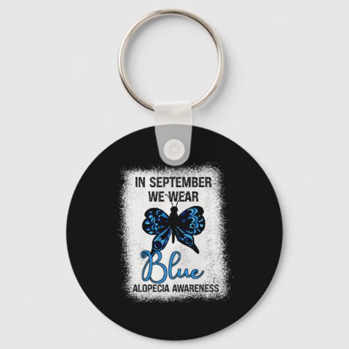 Awareness In September We Wear Blue Butterfly  Keychain