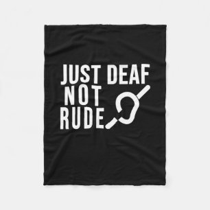 Awareness Just Deaf Not Rude Yellow Ribbon Asl Lan Fleece Blanket