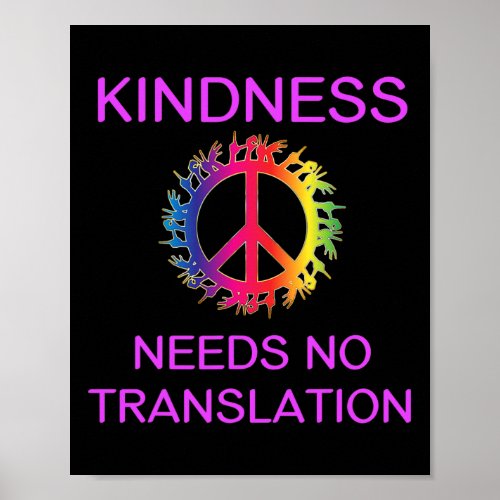 Awareness Kindness Needs No Translation Asl  Poster