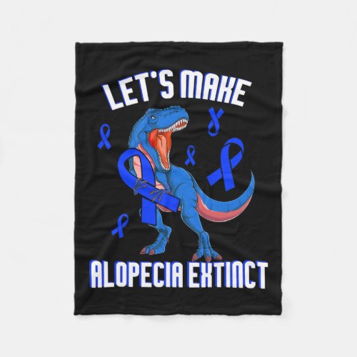 Awareness Lets Make Alopecia Extinct Blue Ribbon  Fleece Blanket