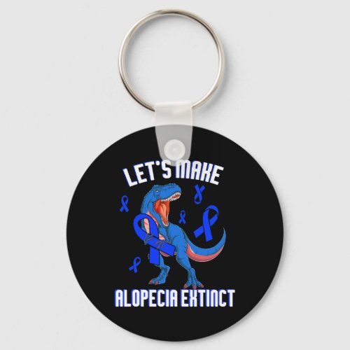 Awareness Lets Make Alopecia Extinct Blue Ribbon  Keychain