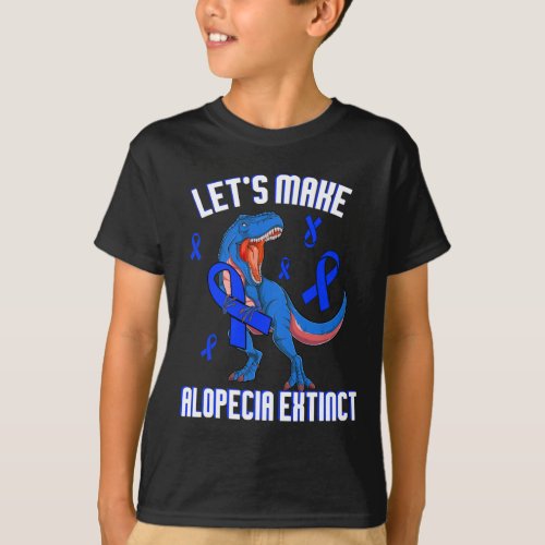 Awareness Lets Make Alopecia Extinct Blue Ribbon  T_Shirt