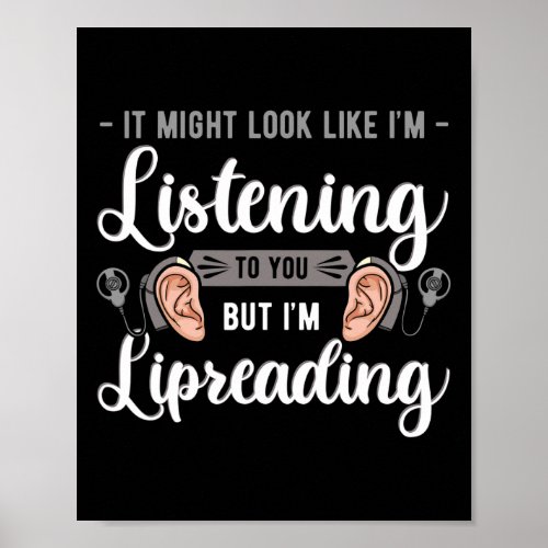 Awareness Lip Reading Hearing Aid Implant Asl  Poster