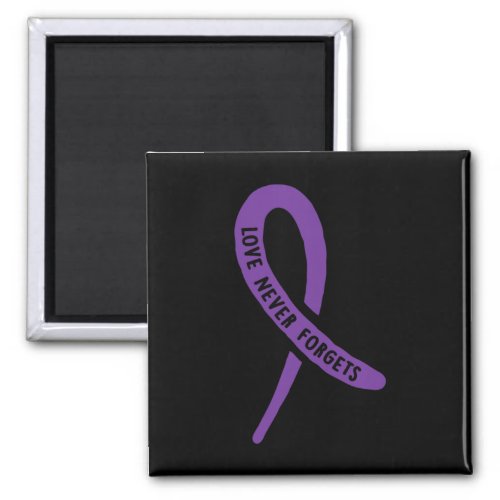 Awareness Love Never Forgets Purple Ribbon  Magnet