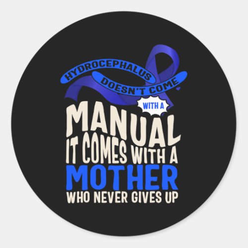 Awareness Manual Blue Ribbon Neurosurgery Figh 1  Classic Round Sticker