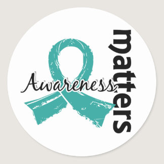 Awareness Matters 7 Ovarian Cancer Classic Round Sticker