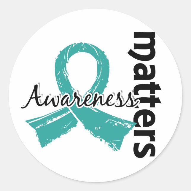 Awareness Matters 7 Ovarian Cancer Classic Round Sticker (Front)