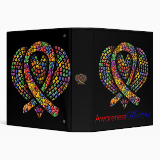 Awareness Matters Autism Mosaic Heart Ribbon Binder