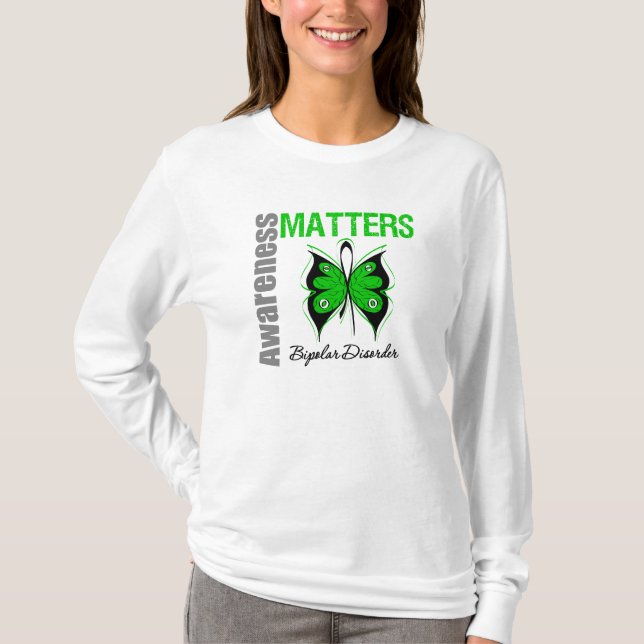 Awareness Matters Butterfly Bipolar Disorder T-Shirt (Front)