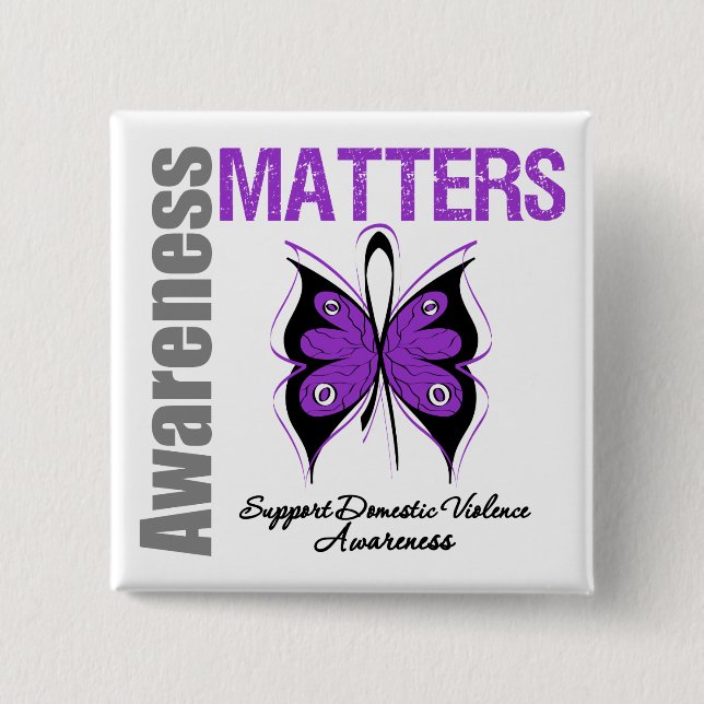 Awareness Matters Domestic Violence Pinback Button (Front)