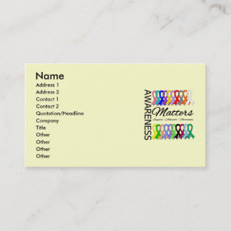 Awareness Matters Ribbons Of Cancer Business Card