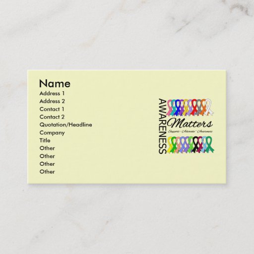 Customizable Awareness Matters Ribbons Of Cancer Business Cards