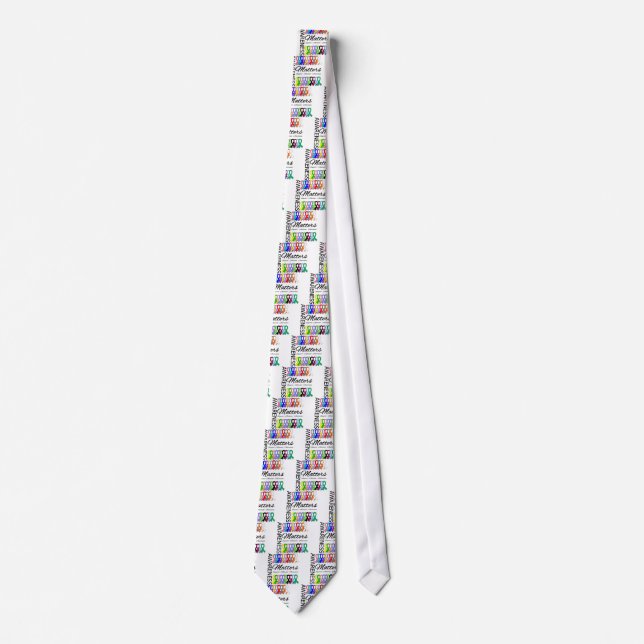 Awareness Matters Ribbons Of Cancer Neck Tie (Front)