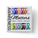 Awareness Matters Ribbons Of Cancer Pinback Button