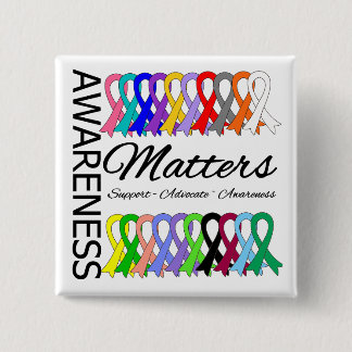 Awareness Matters Ribbons Of Cancer Pinback Button