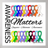 All Cancer Ribbon Cancer Sucks In Every Color Poster