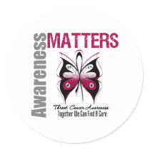 Awareness Matters Throat Cancer Classic Round Sticker