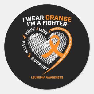 Awareness Men Women Mom Dad Gifts Leukemia Classic Round Sticker