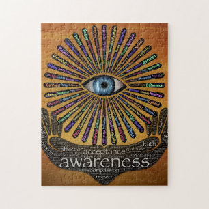Awareness Minds Eye Inspirational Word Art Jigsaw Puzzle