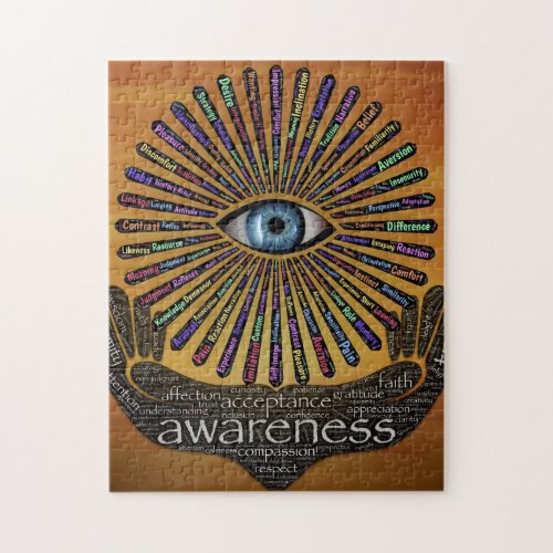 Awareness Minds Eye Inspirational Word Art  Jigsaw Puzzle