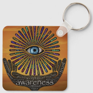 Awareness Minds Eye Inspirational Word Art Keychain
