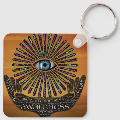 Awareness Minds Eye Inspirational Word Art    Keychain