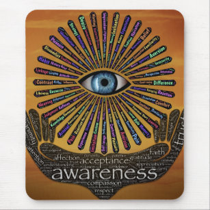 Awareness Minds Eye Inspirational Word Art   Mouse Pad