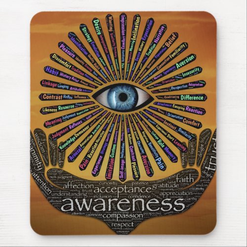 Awareness Minds Eye Inspirational Word Art   Mouse Pad