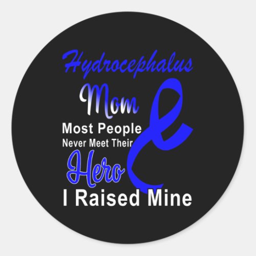 Awareness Mom Blue Ribbon Mother Support  Classic Round Sticker