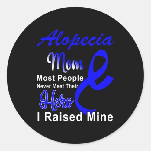 Awareness Mom Mother Support Blue Ribbon  Classic Round Sticker