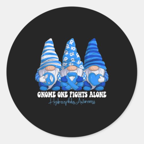 Awareness Month Blue Ribbon Gnomies Support  Classic Round Sticker