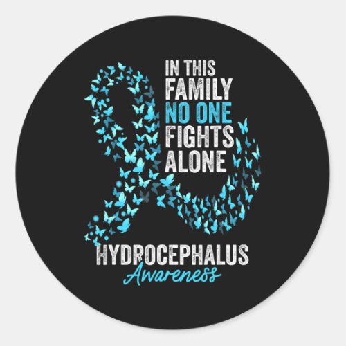 Awareness Month Butterflies Light Blue Ribbon  Classic Round Sticker