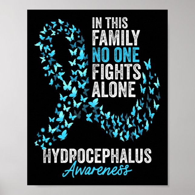 Awareness Month Butterflies Light Blue Ribbon  Poster (Front)