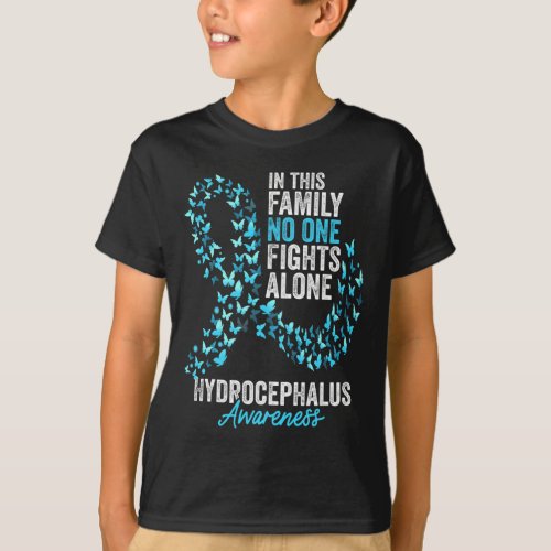 Awareness Month Butterflies Light Blue Ribbon  T_Shirt