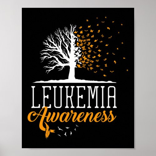 Awareness Month Butterfly Tree Blood Cancer  Poster