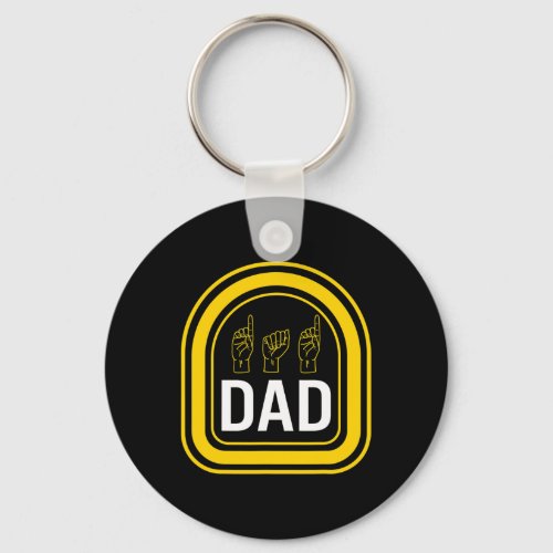 Awareness Month Dad Asl Fathers Day Gift Trendy D Keychain