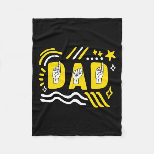 Awareness Month Dad Asl Fathers Day Gift Trendy T Fleece Blanket