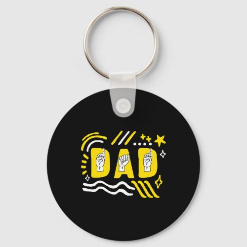 Awareness Month Dad Asl Fathers Day Gift Trendy T Keychain